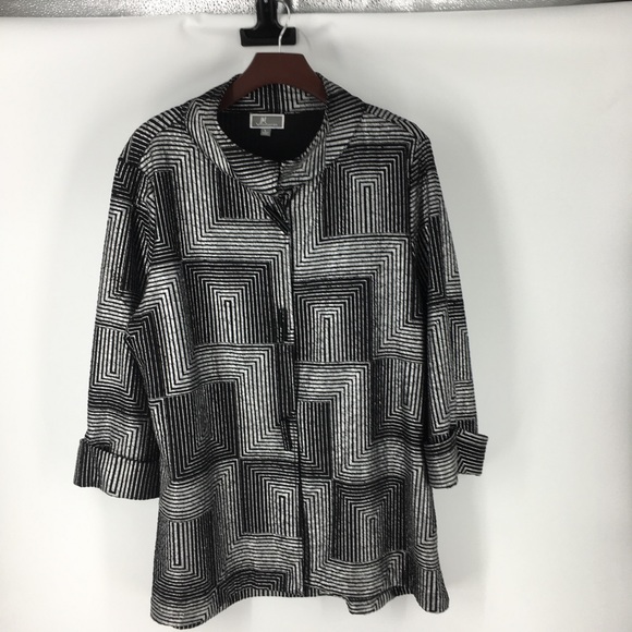 Beautiful Silver Metallic Black Jacket (0617) - Picture 3 of 8